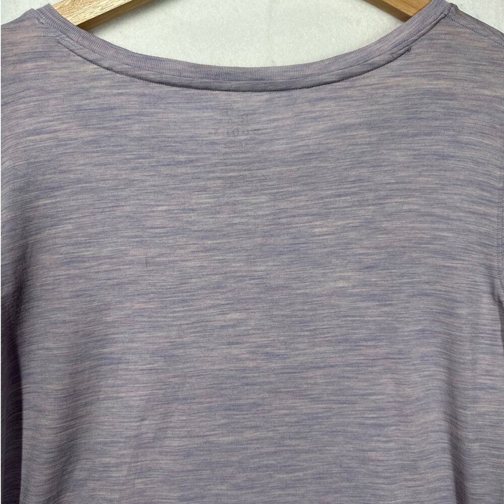 WoolX 3/4 Sleeve Merino Wool Round Neck Top Women's L Heathered Lavender Purple - Picture 6 of 8